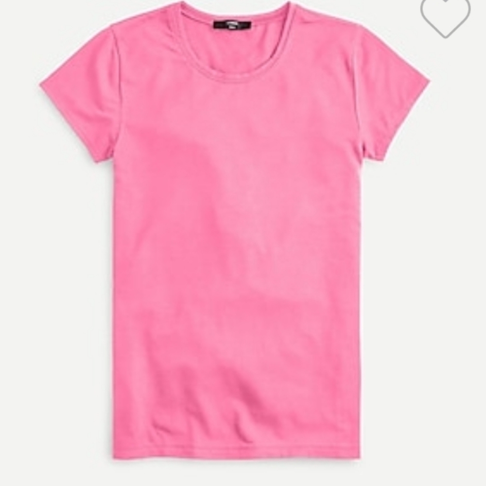 J. Crew Essential Tee Bright Pink Top Minimalist Barbiecore Summer Preppy